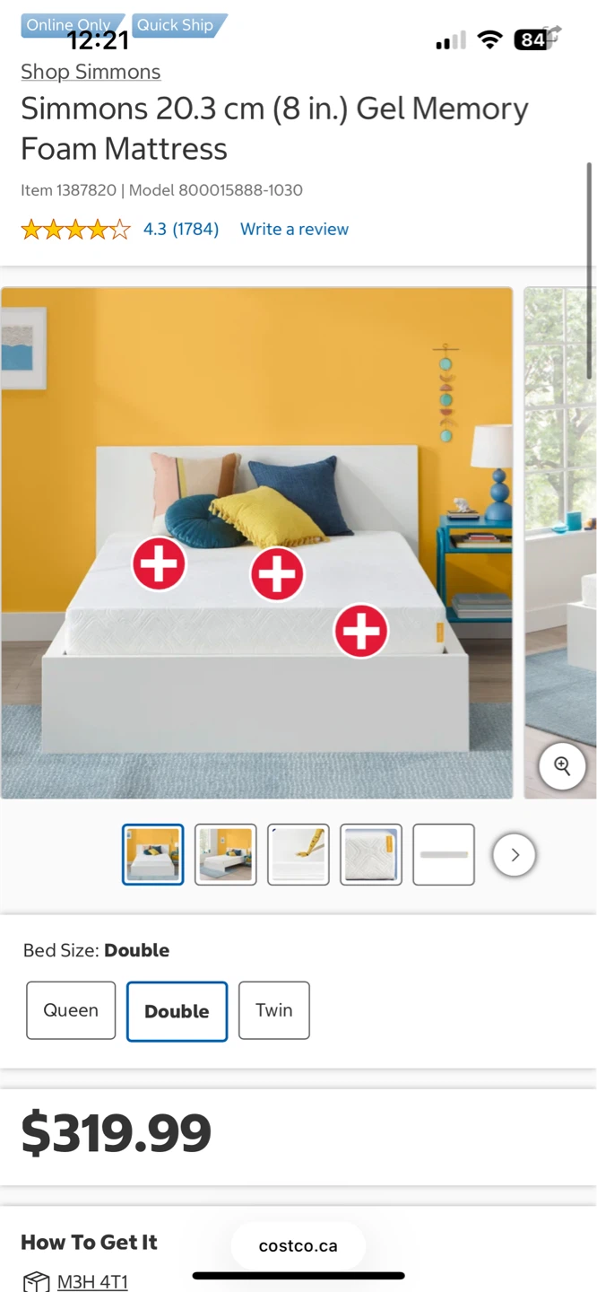 Simmons 20.3 cm (8 in.) Gel Memory Foam Full Double Mattress - photo 2