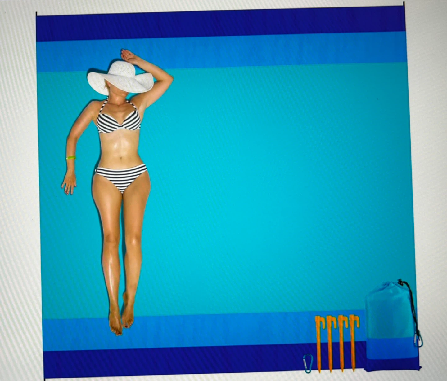 Large Sized Beach Blanket with Stakes - photo 4