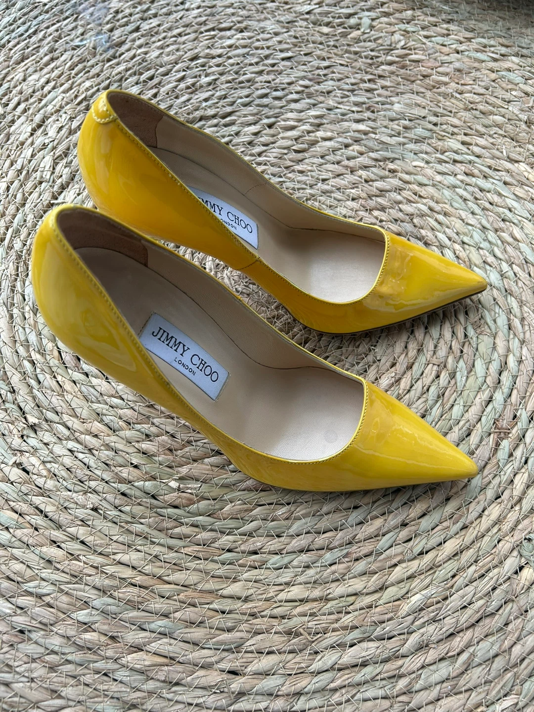 Jimmy Choo Yellow Patent Leather Pumps - Size 37 - photo 3