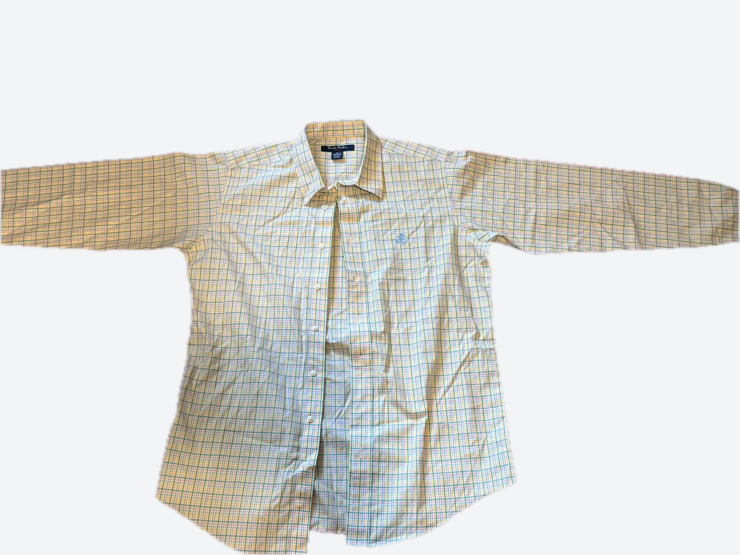 Brooks Brothers Non-Iron XL Cotton Checkered Long Sleeve Shirt