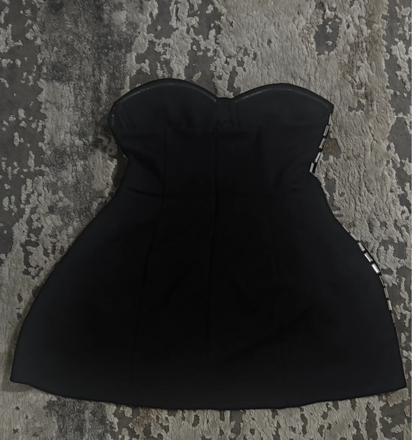 Black Strapless Embellished Mini Dress - photo 4