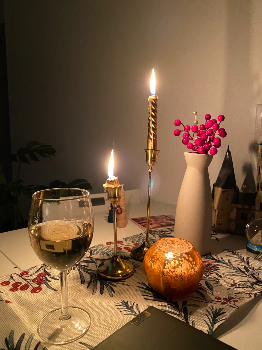 3 Gold Candle Holders