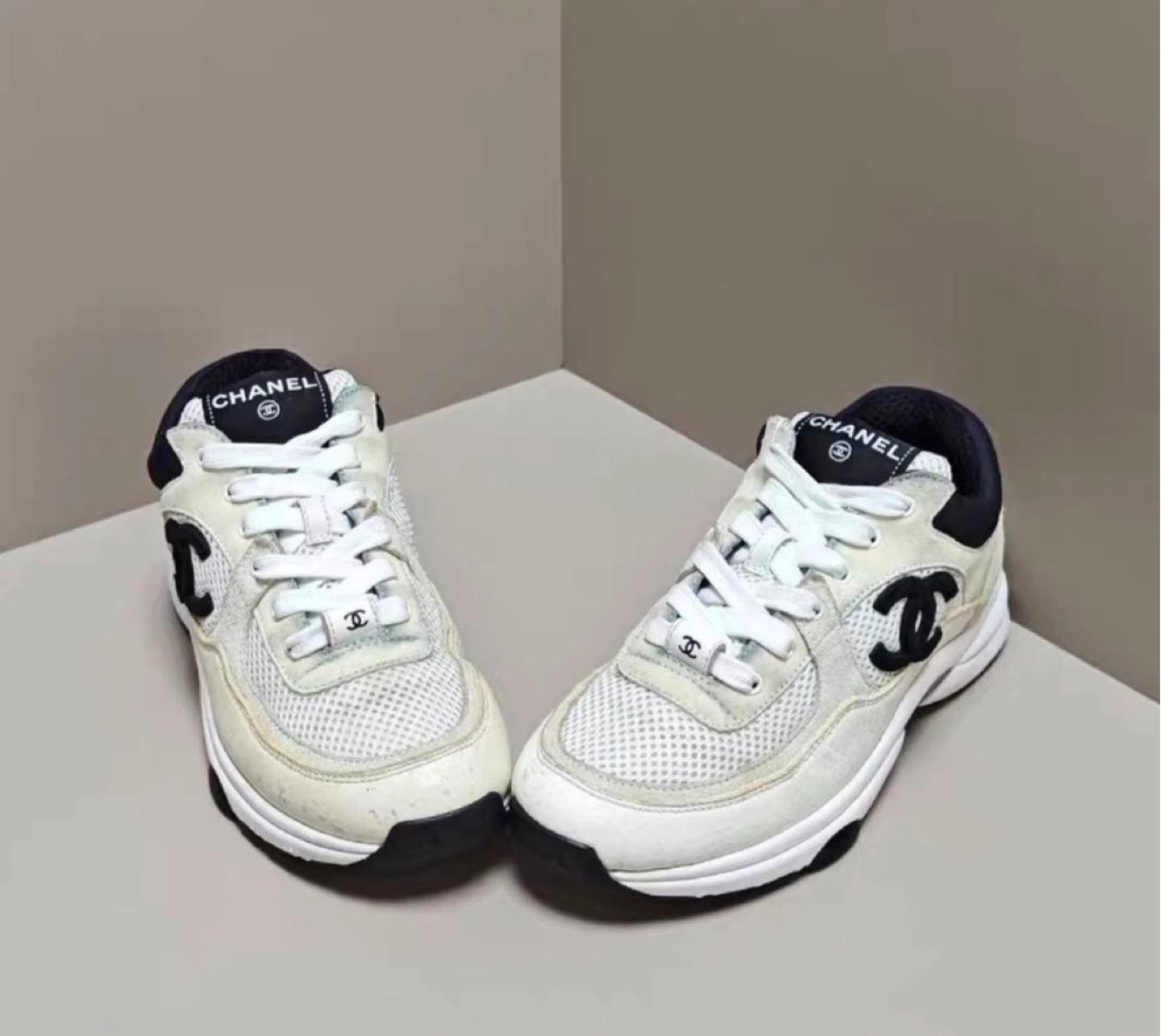 Chanel White & Black Sneakers - photo 2