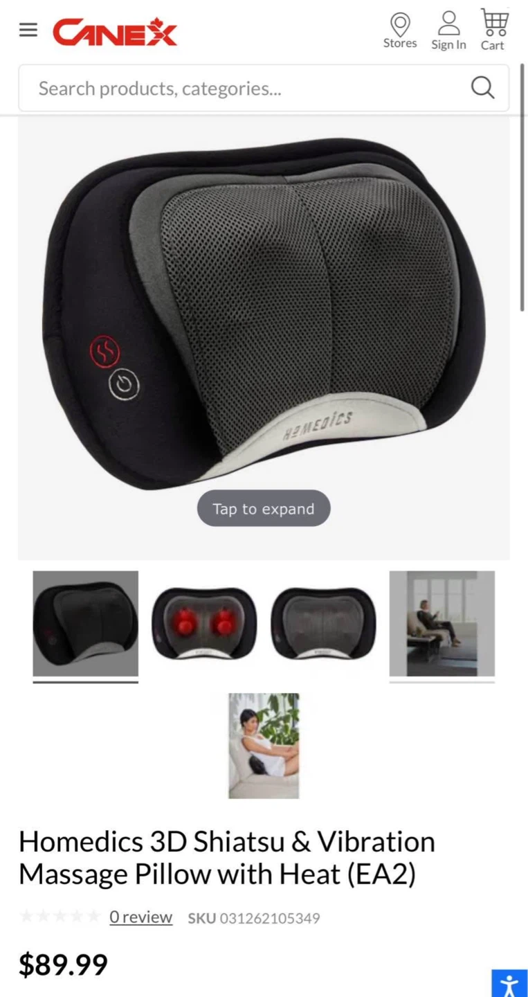 HoMedics 3D Shiatsu & Vibration Massage Pillow with Heat (EA2)