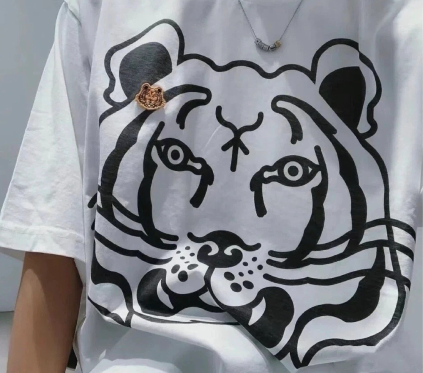 KENZO Tiger Graphic T-Shirt - White - Size L - photo 5