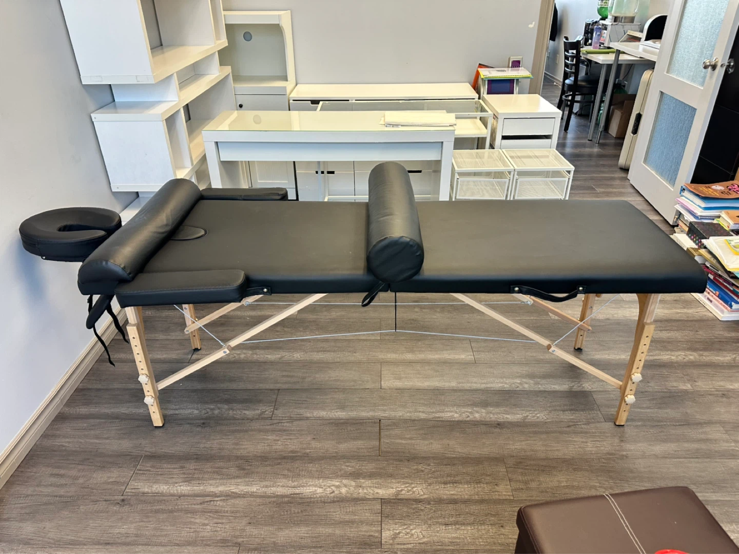 Black Massage Table with Face Cradle and Bolsters - photo 2