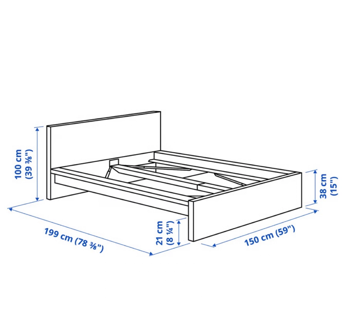 Ikea MALM bed frame white FULL - photo 5