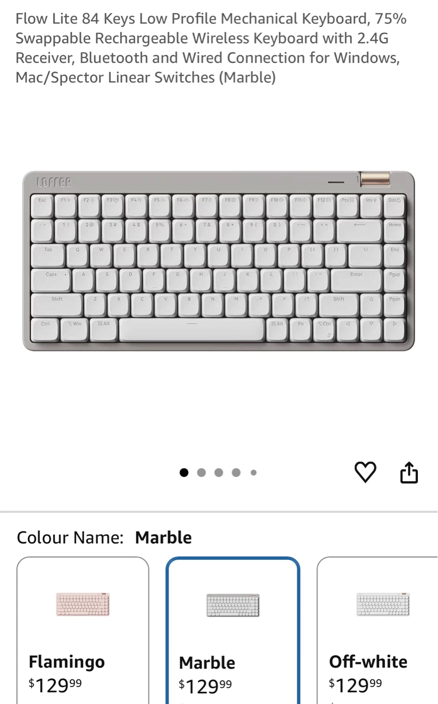 LOFREE Flow Lite 75% Mechanical Keyboard - Marble