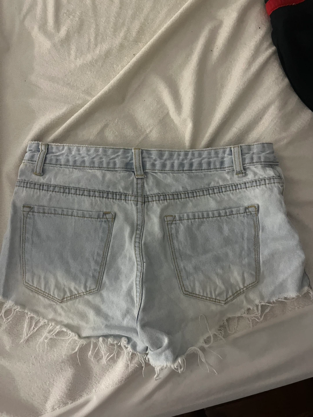 Light Wash Denim Ripped Shorts - photo 2