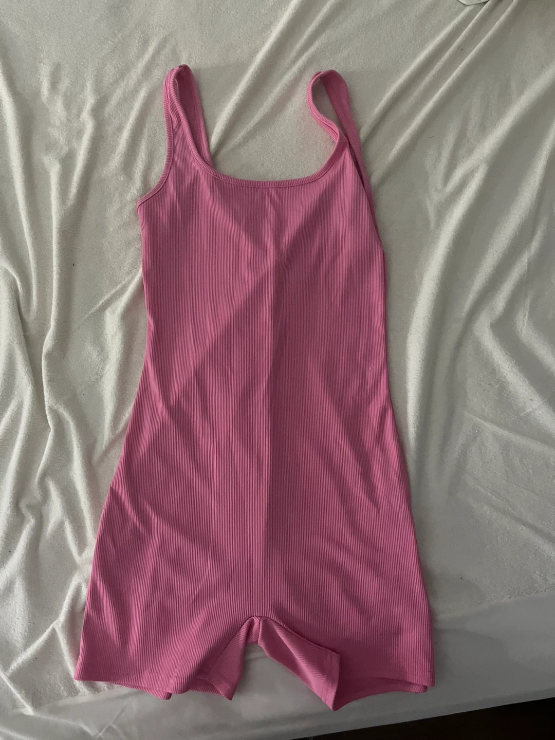 Pink Ribbed Bodysuit Romper