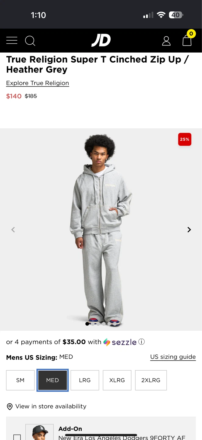 True Religion Super T Cinched Zip Up Hoodie - photo 2