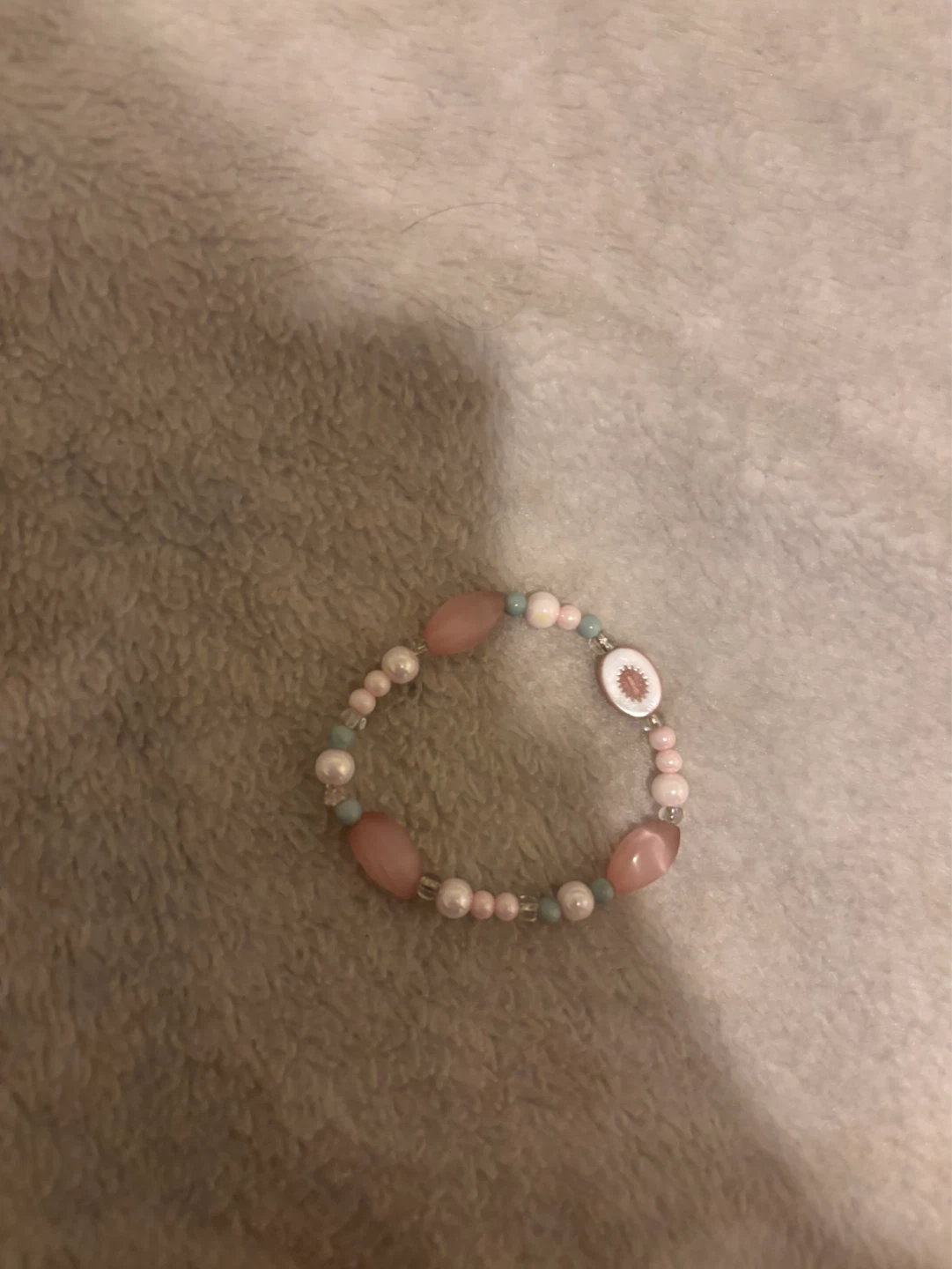 Beaded Bracelet with Flower Charm