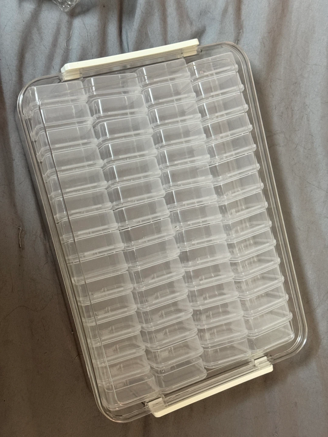 Clear Plastic Storage Case with Multiple Compartments
