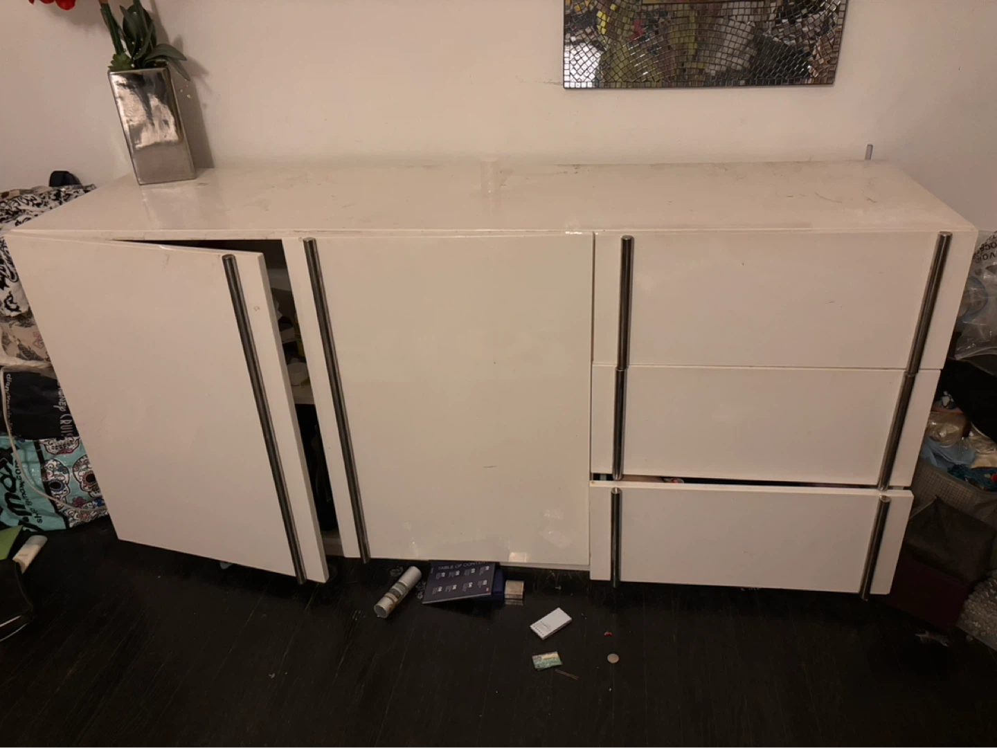 White 3-Drawer Sideboard/credenzaCabinet