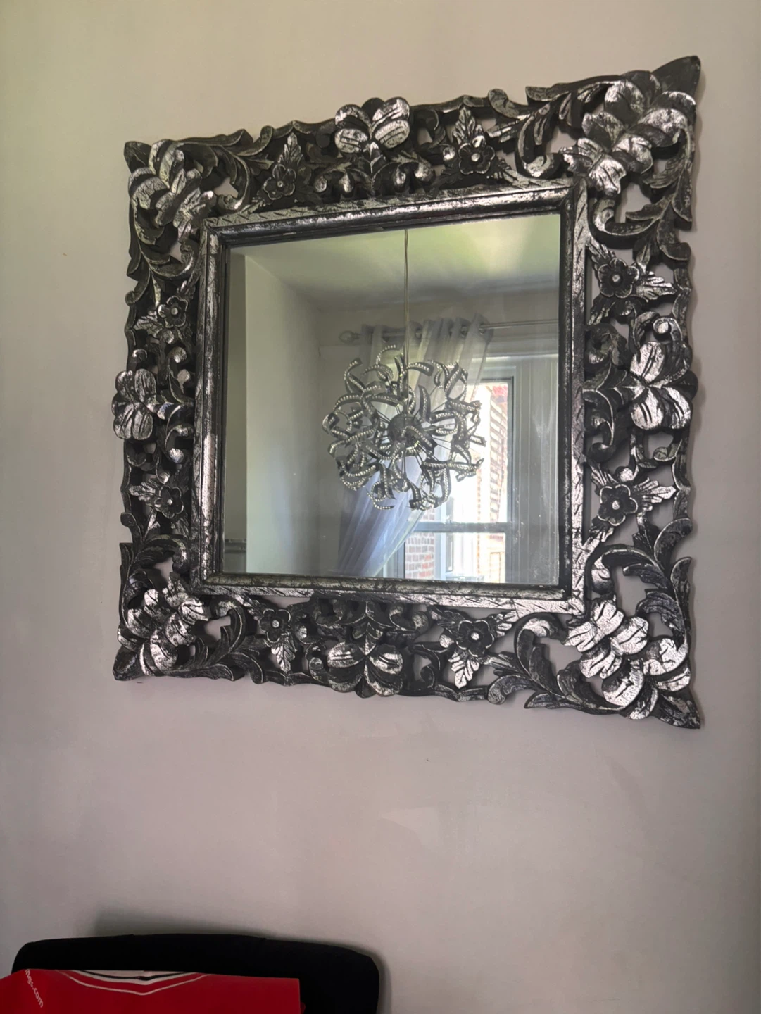 Ornate Black & Silver Wall Mirror