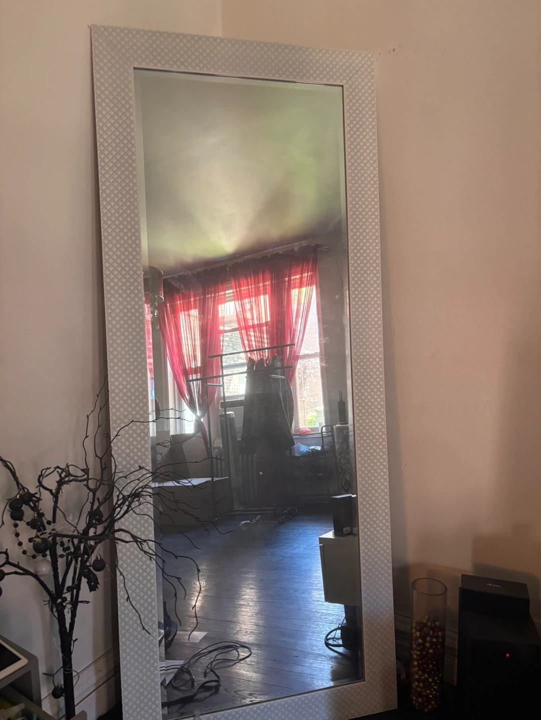 Full Length Mirror with Textured Frame