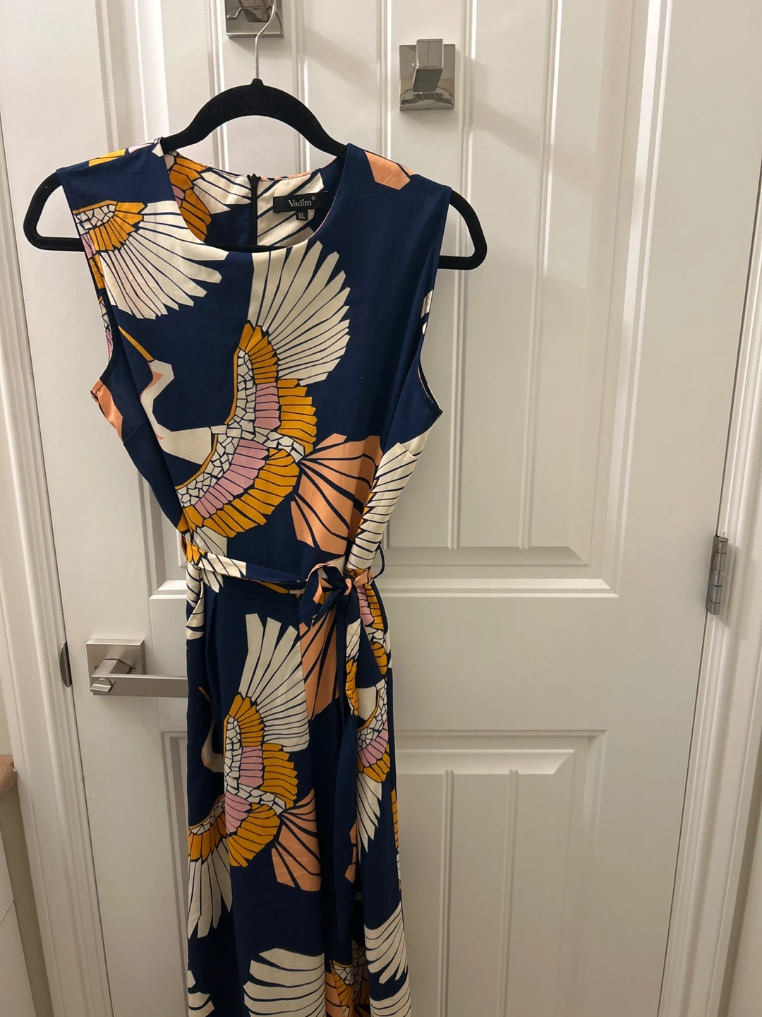 Vielma Navy Crane Print Jumpsuit