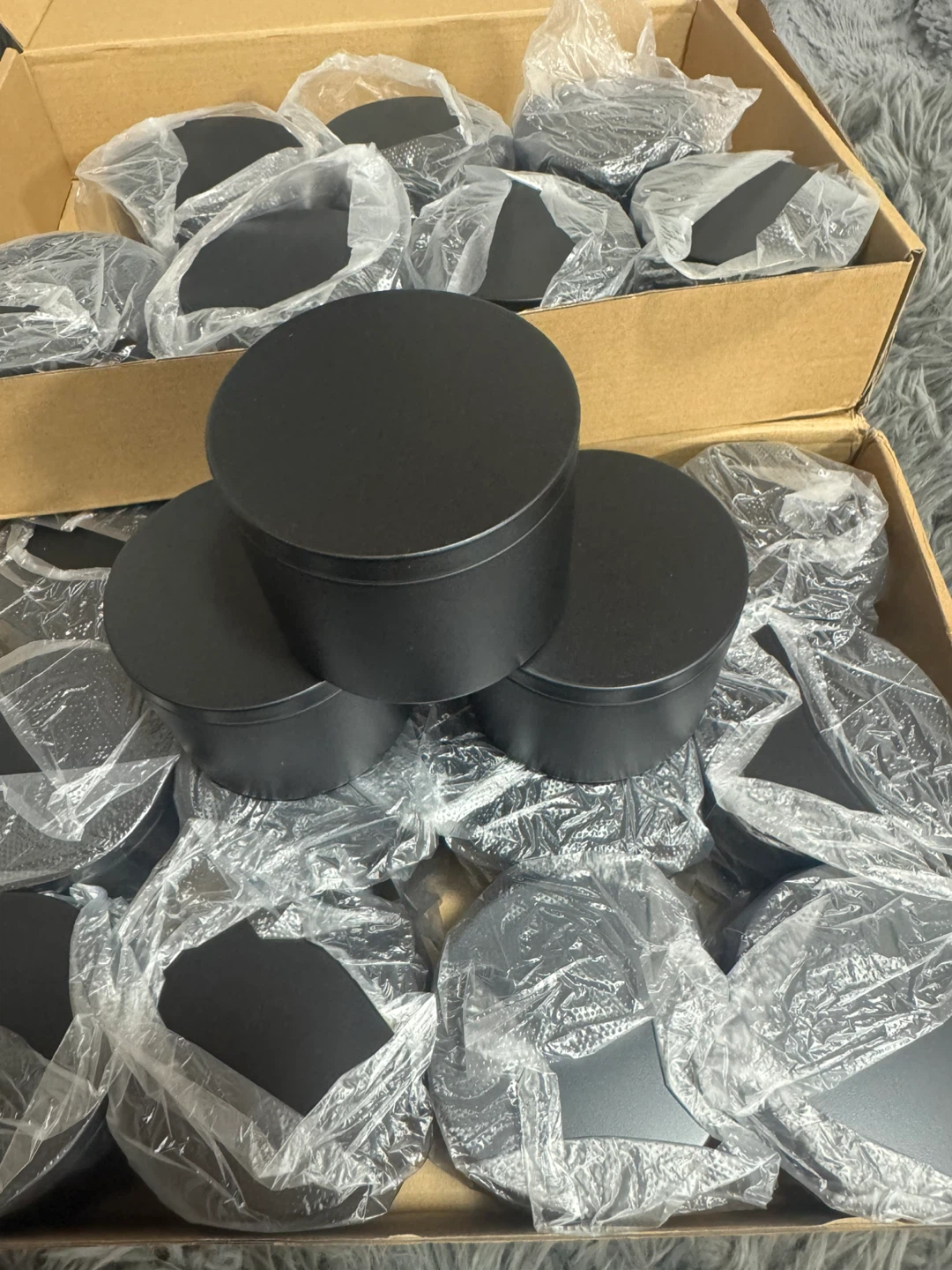 Black Metal Candle Tins with Lids - photo 4