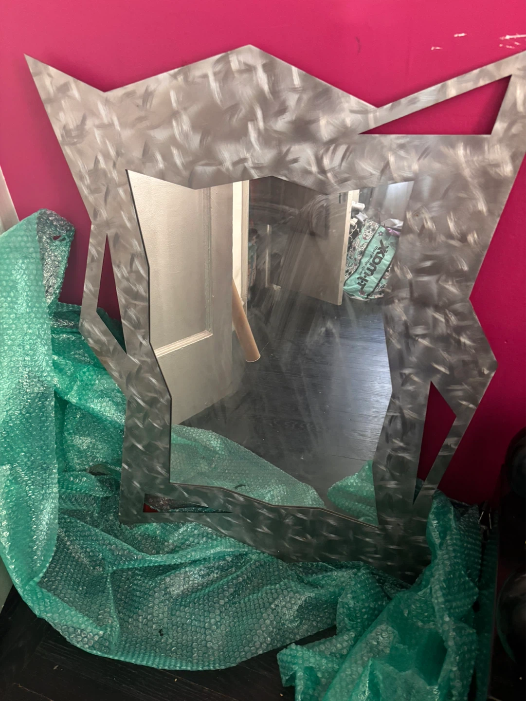 Unique Geometric Metal Framed Mirror