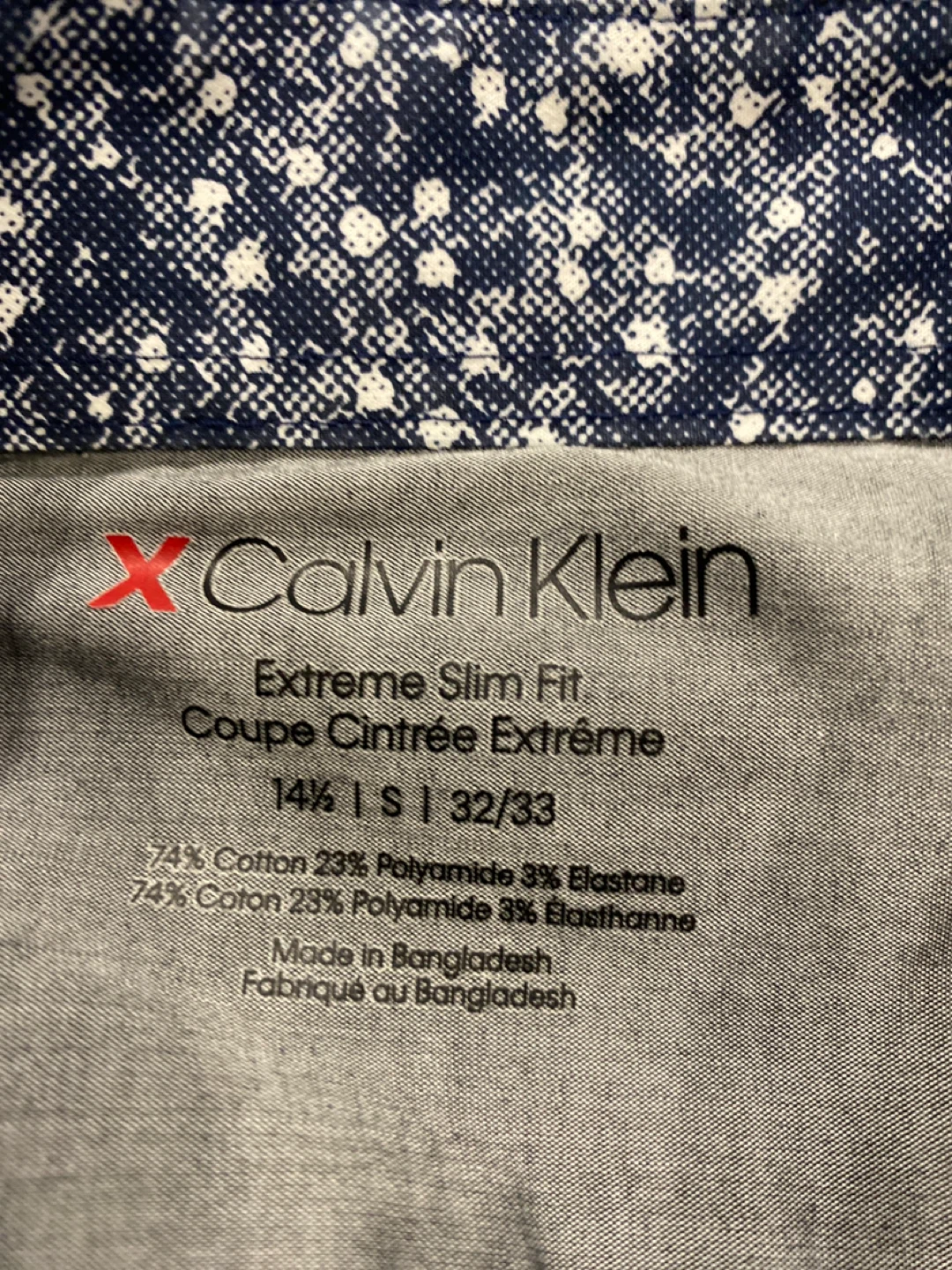 Calvin Klein Extreme Slim Fit Blue Floral Dress Shirt - photo 2