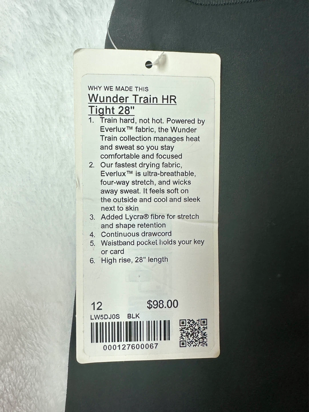 NWT Lululemon Wunder Train HR Tight 28" Black Size 12 - photo 5
