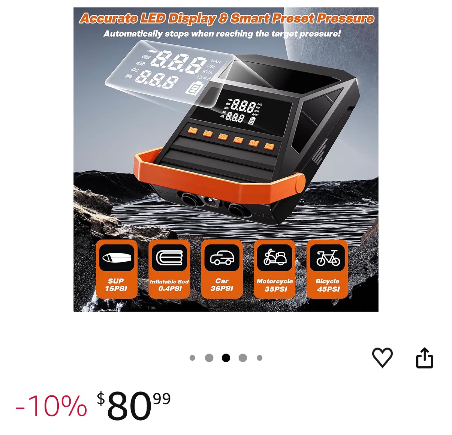 JSCares 50PSI Portable Electric Air Pump - photo 5