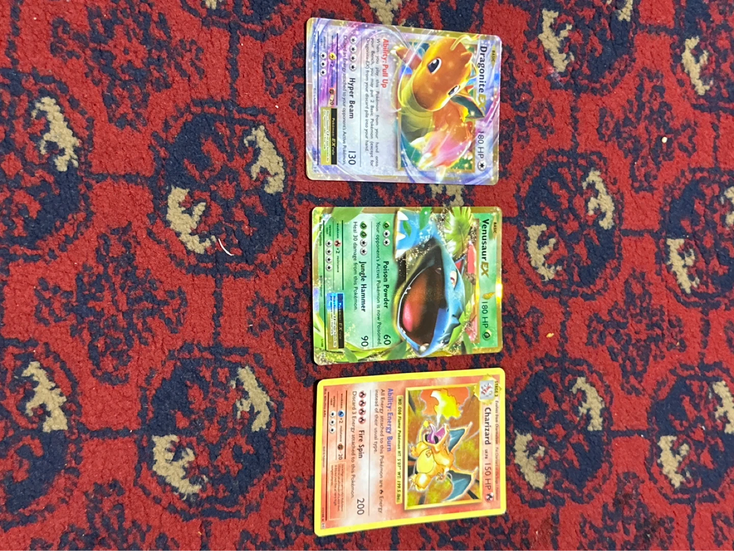 Pokemon Trading Cards - Charizard, Venusaur EX, Dragonite