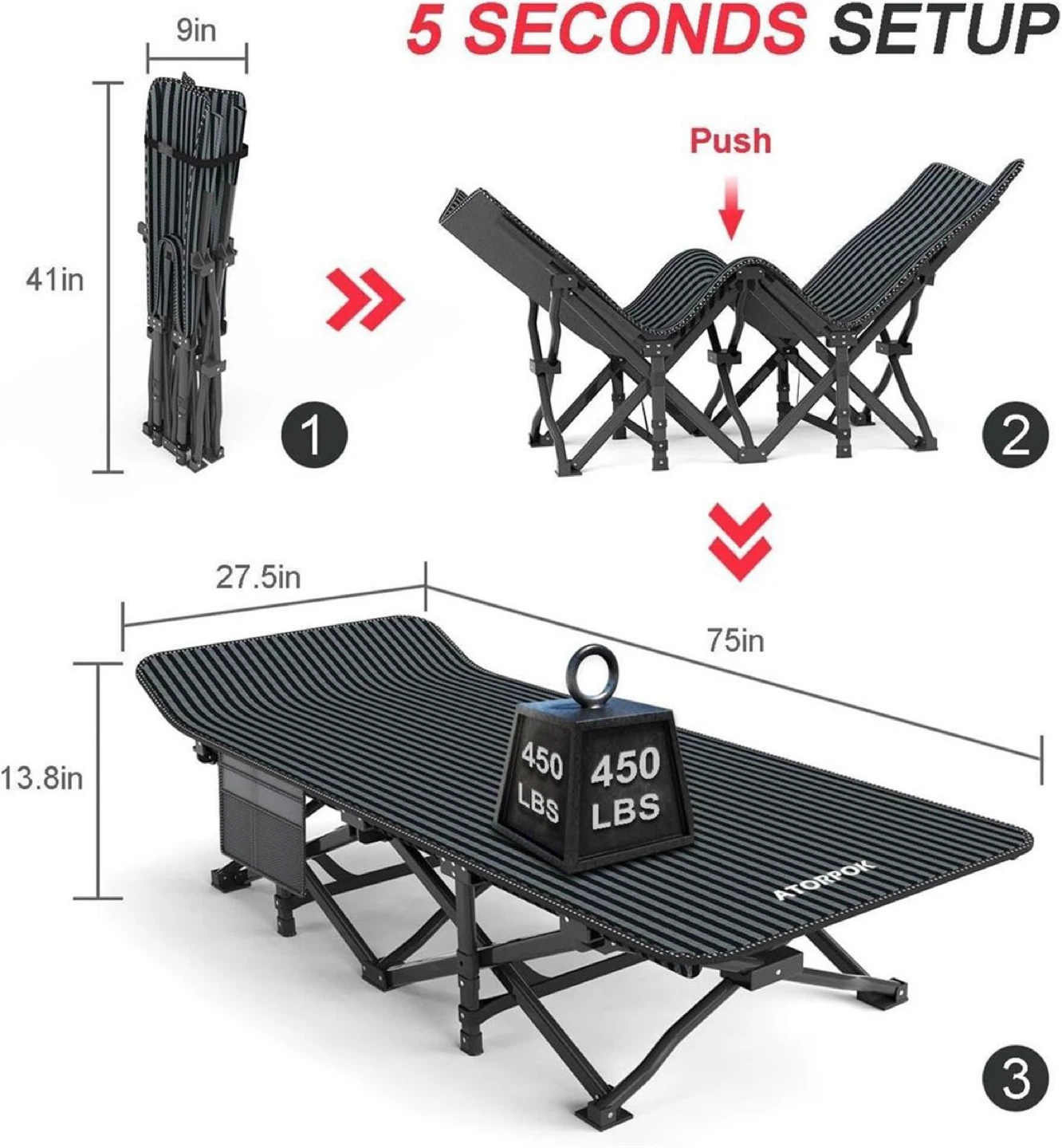 ATORTOR Camping Cot - photo 3