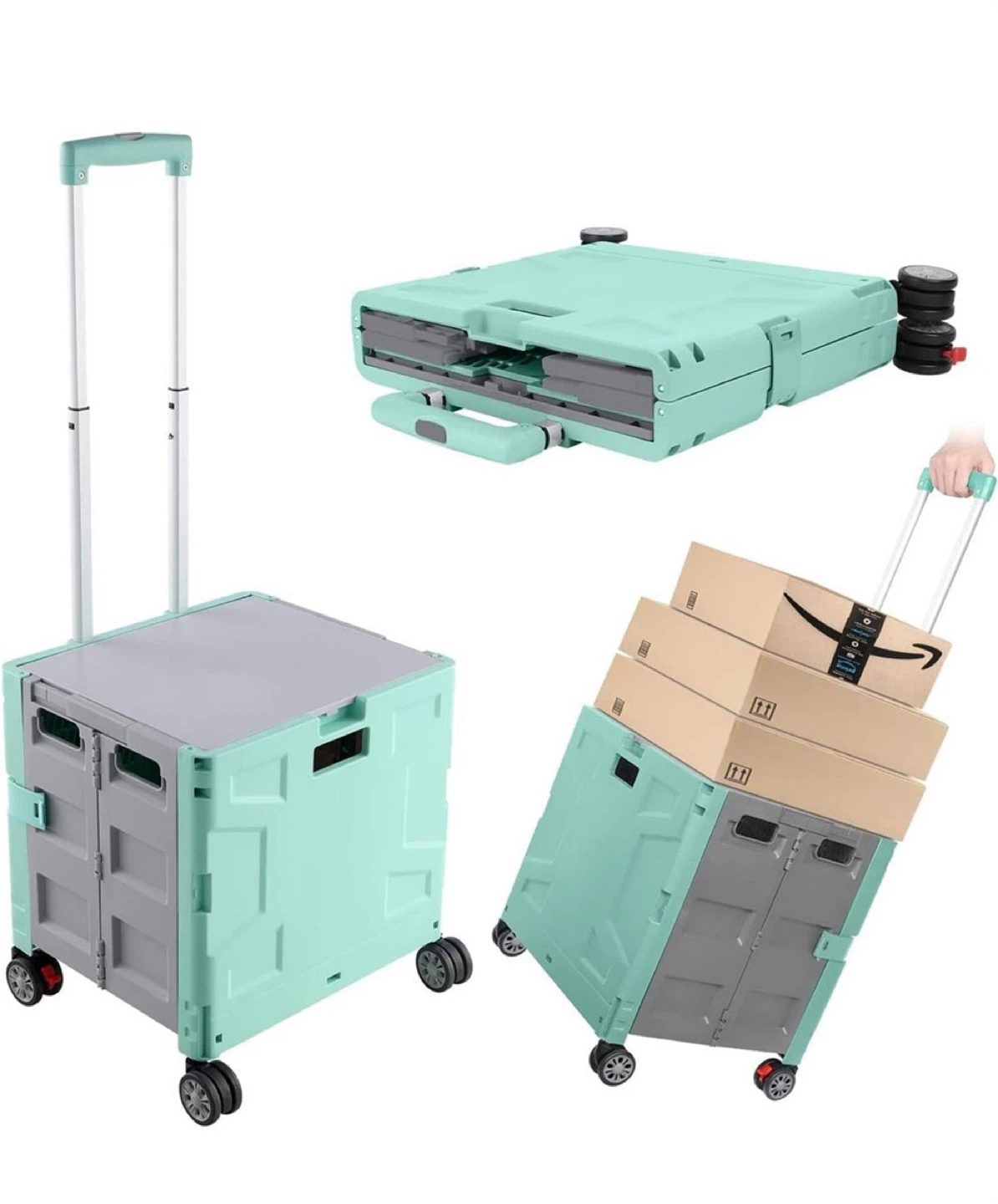 Collapsible Rolling Crate with Wheels