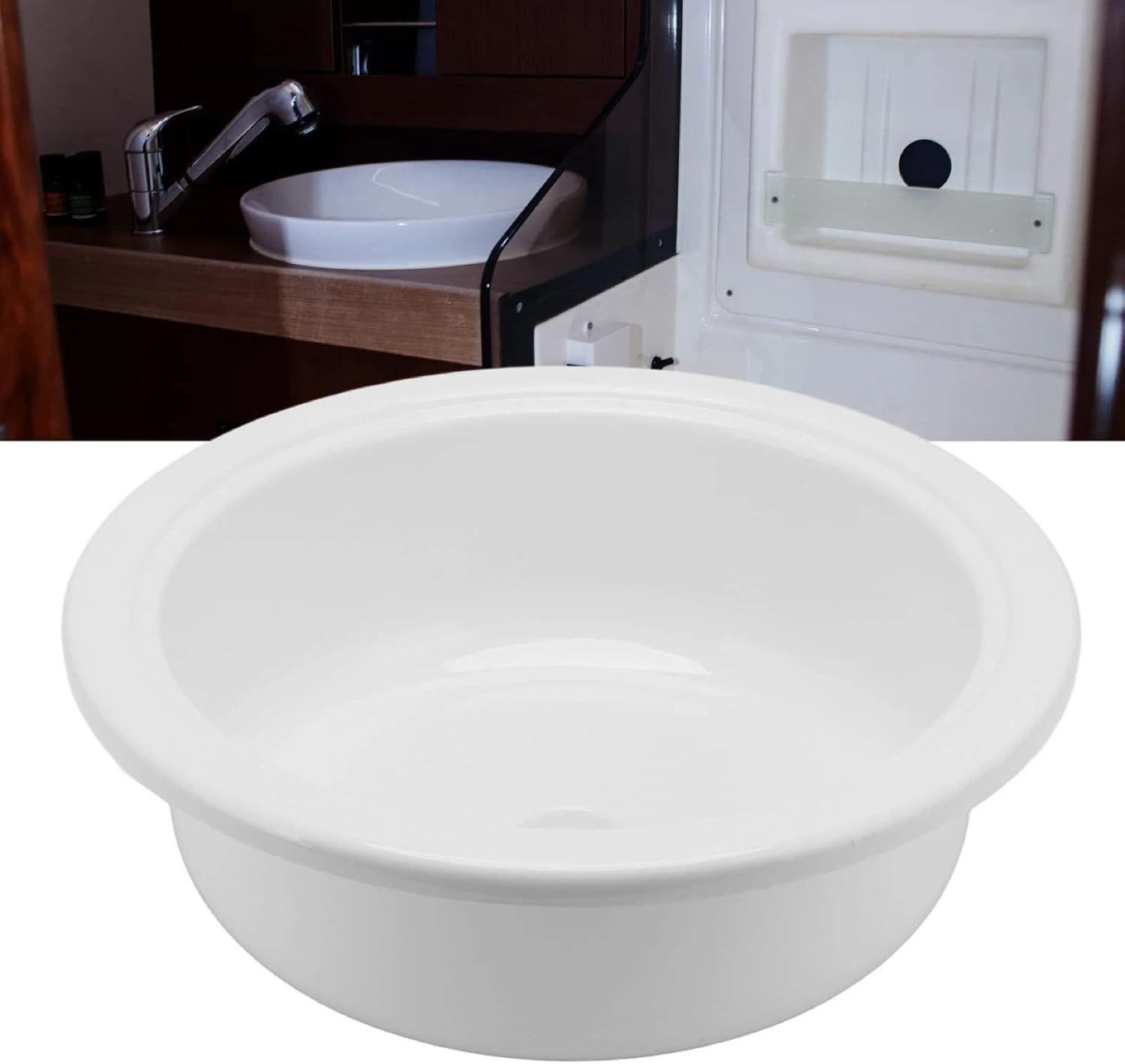 White Round Sink 375x130mm