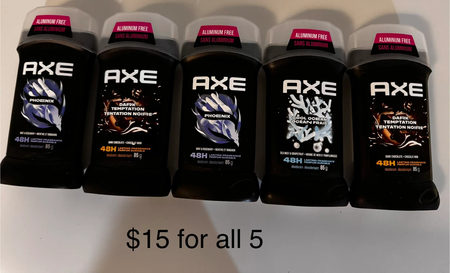Axe Aluminum Free Deodorant Sticks (5-pack)