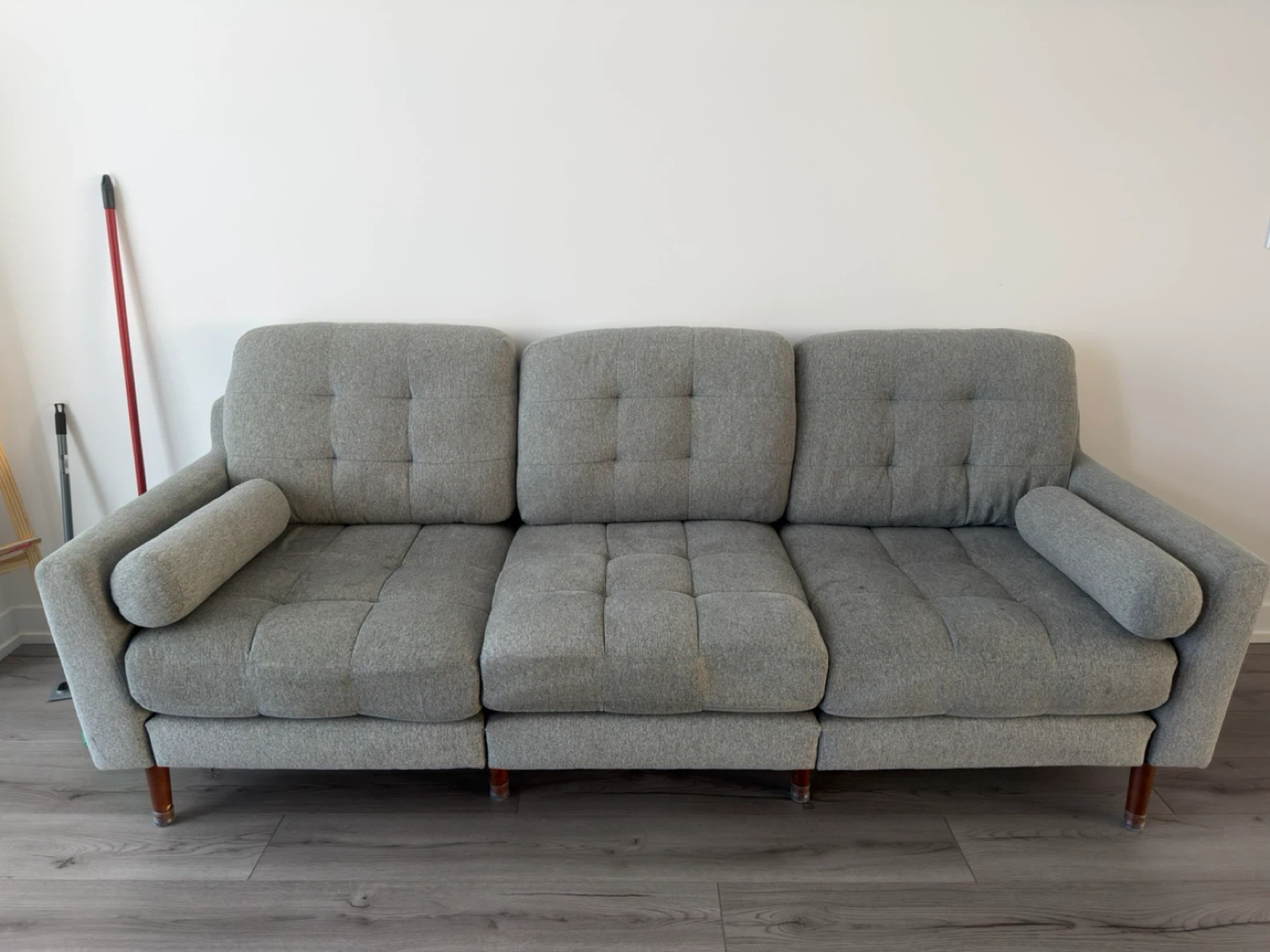 The Brick - Grey Tufted Modular Sofa with Bolster Arms - photo 2
