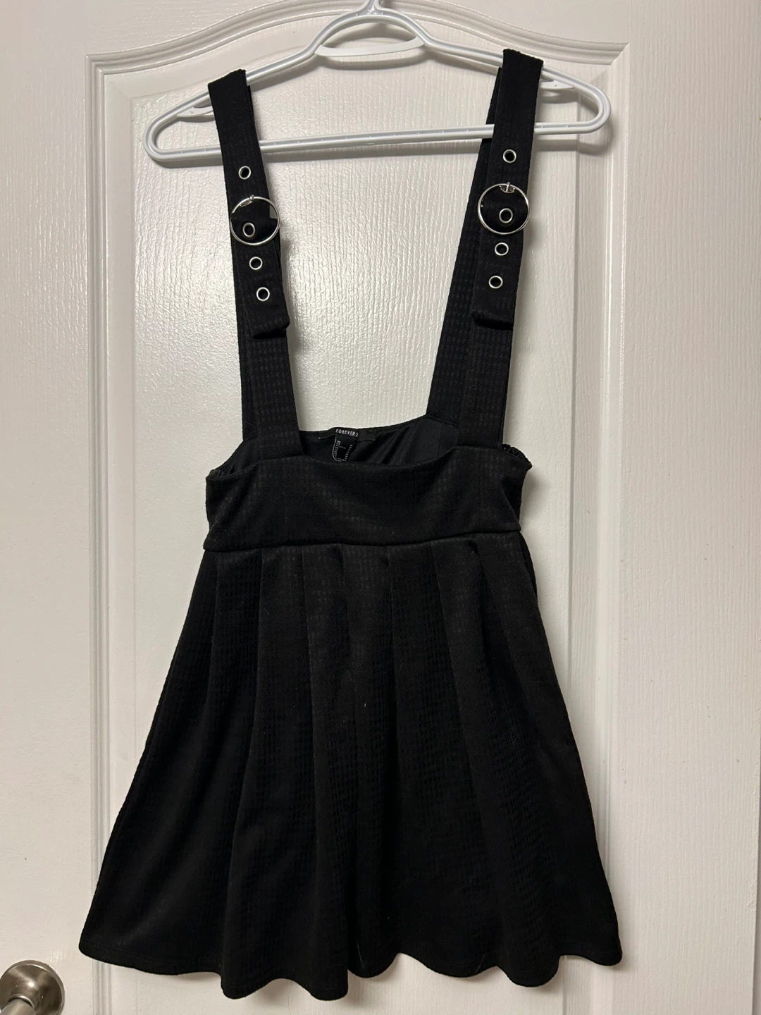 Forever 21 Black Pinafore Dress