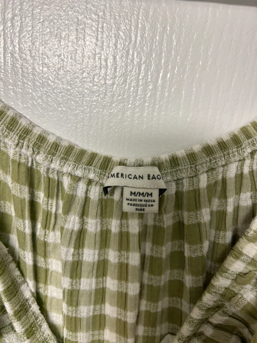 Green and White Gingham Romper - photo 2
