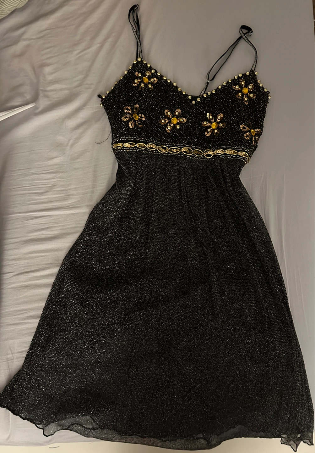 Sparkly Black Beaded Party Dress