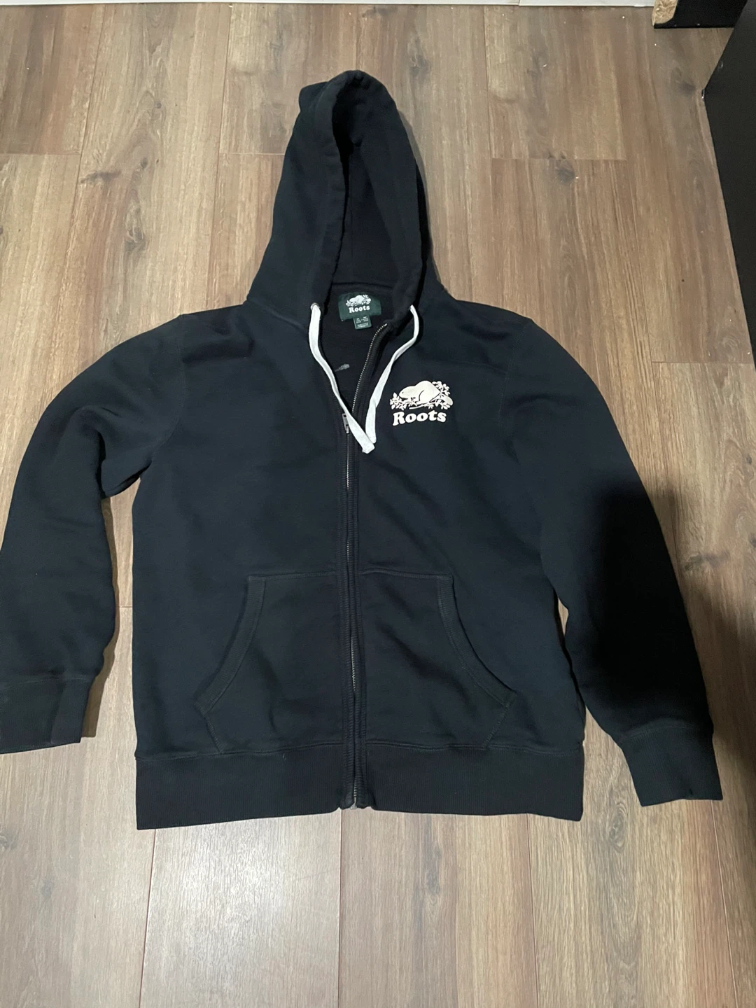 Roots Black Zip-Up Hoodie and Sweatpants Set