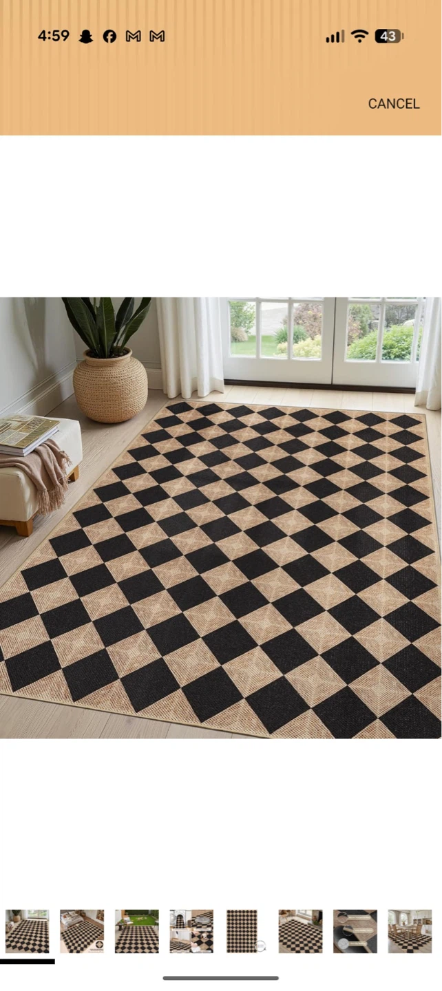 Black Rhombus Area Rug - 5 x 7 ft