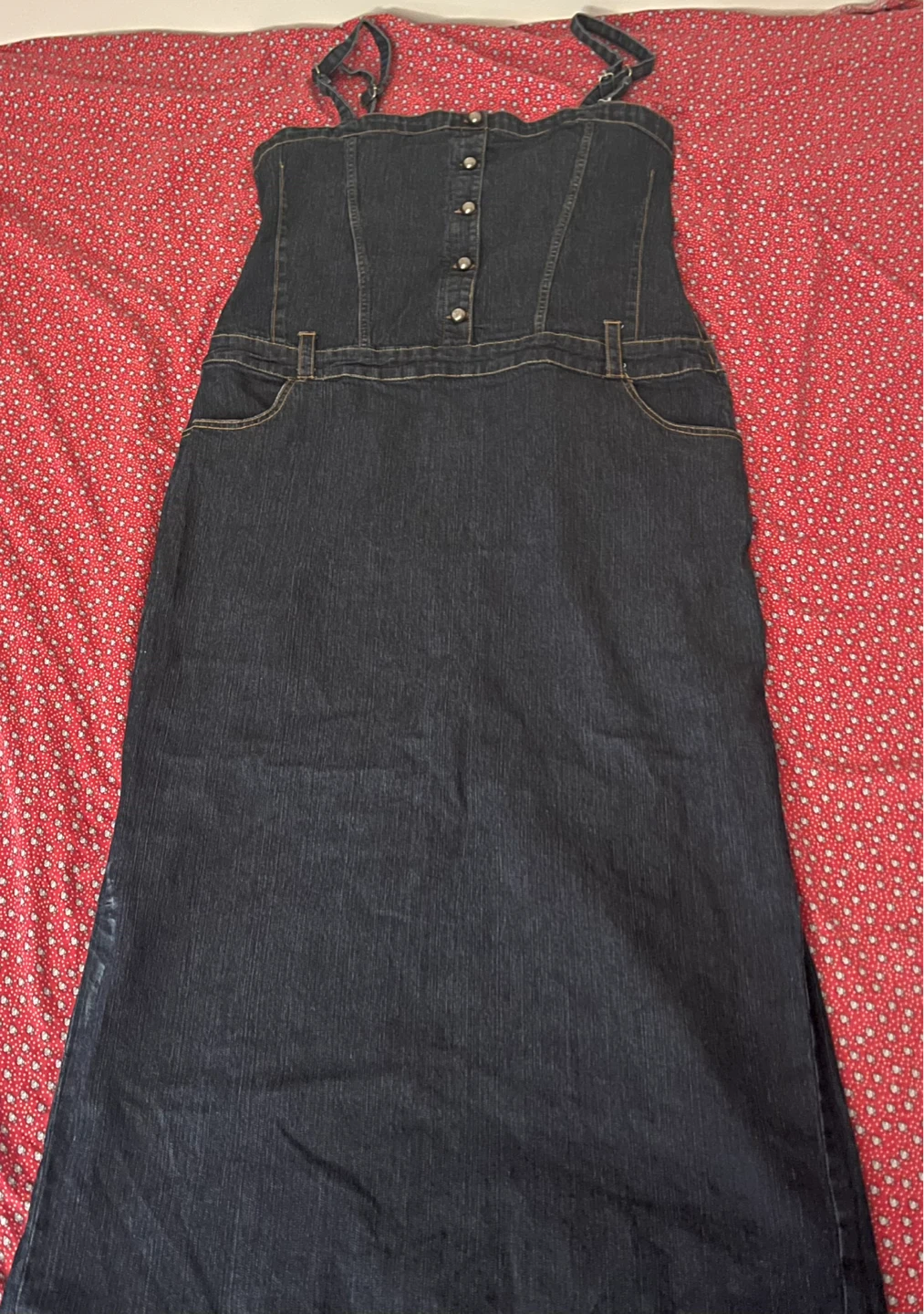 Jamie Nicole denim pinafore dress - size 16