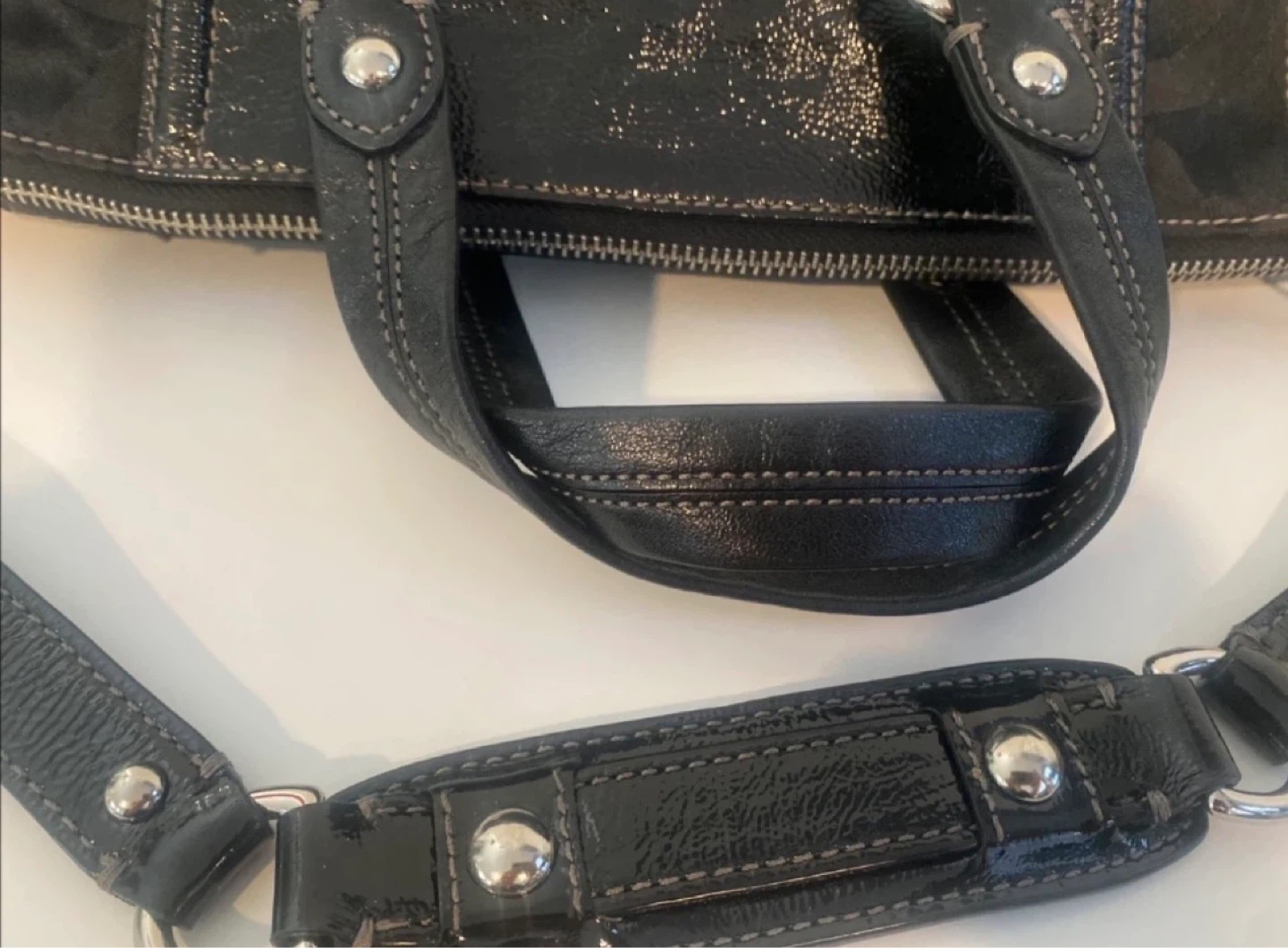 Coach Black Monogram Satchel Handbag - photo 3