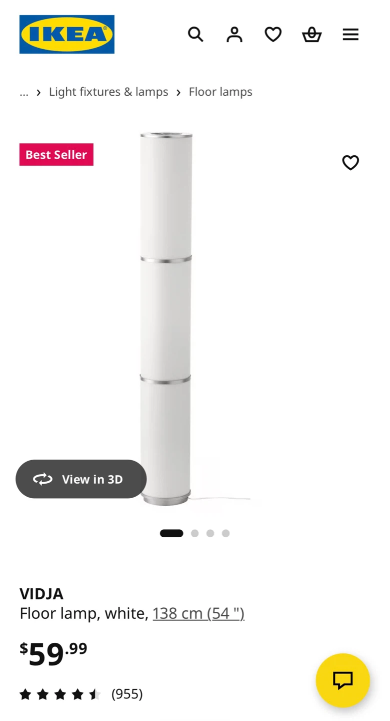 [SALE]IKEA VIDJA Floor Lamp White