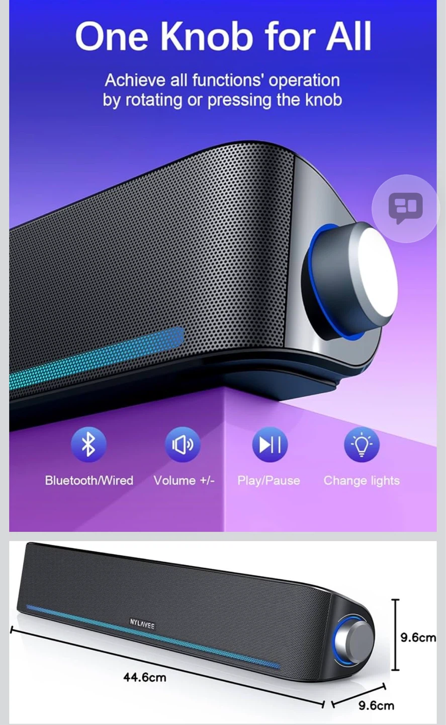 NYLAVEE Bluetooth Soundbar Speaker - photo 4