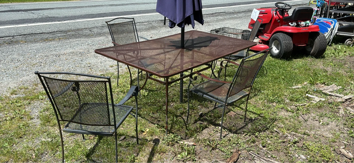 Metal Patio Dining Set with Table and 4 Chairs
