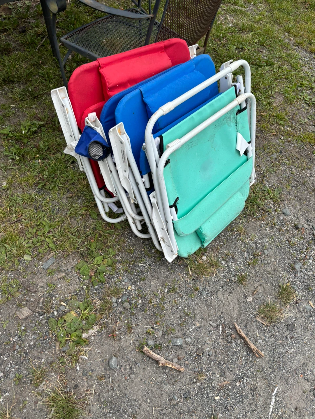 Set of 3 Folding Beach Chairs