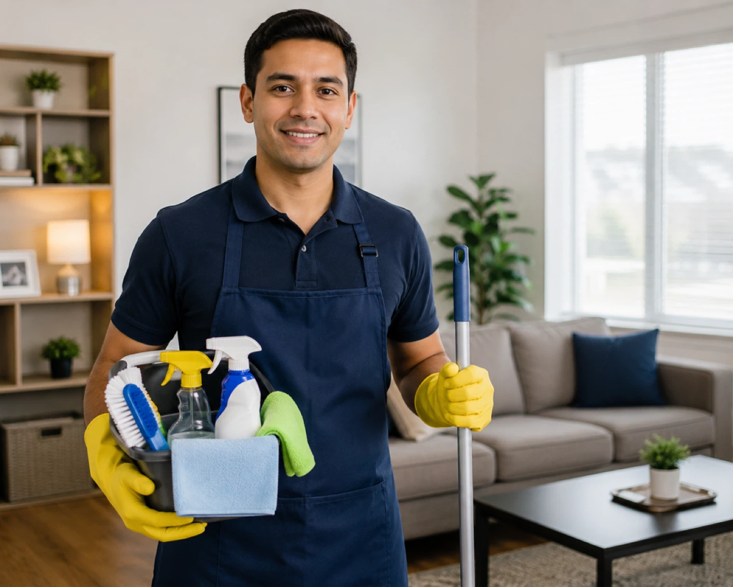 Cleaning Supplies Bucket with Mop
