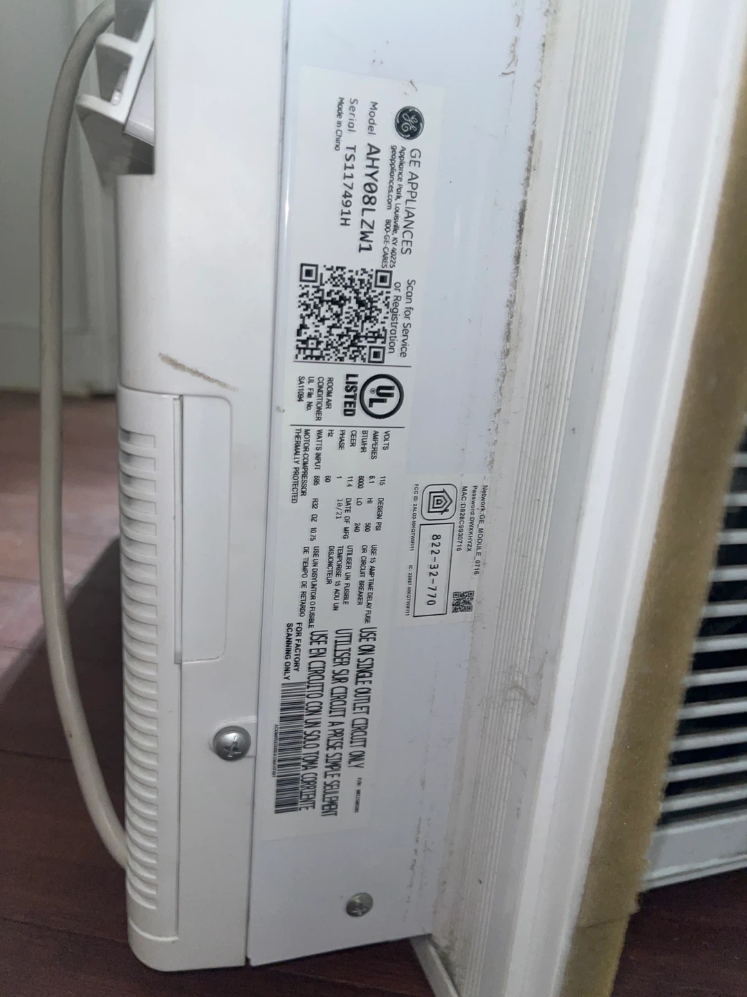 GE Window Air Conditioner - photo 4