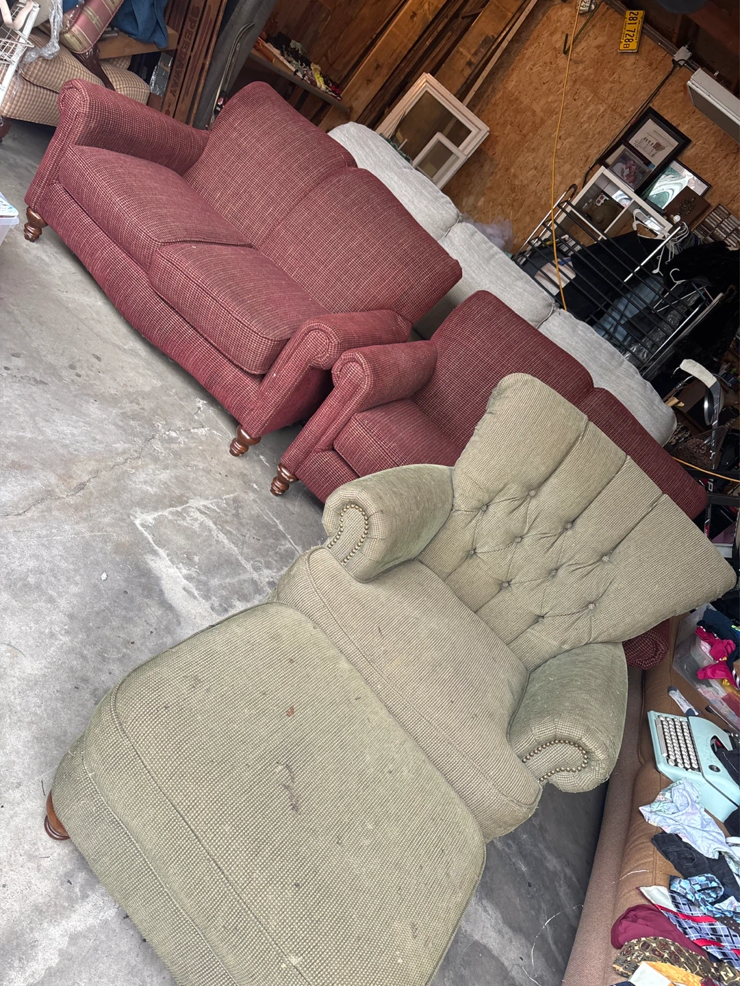 Garage sale couches 5/31/26 . 3324 n kostner
