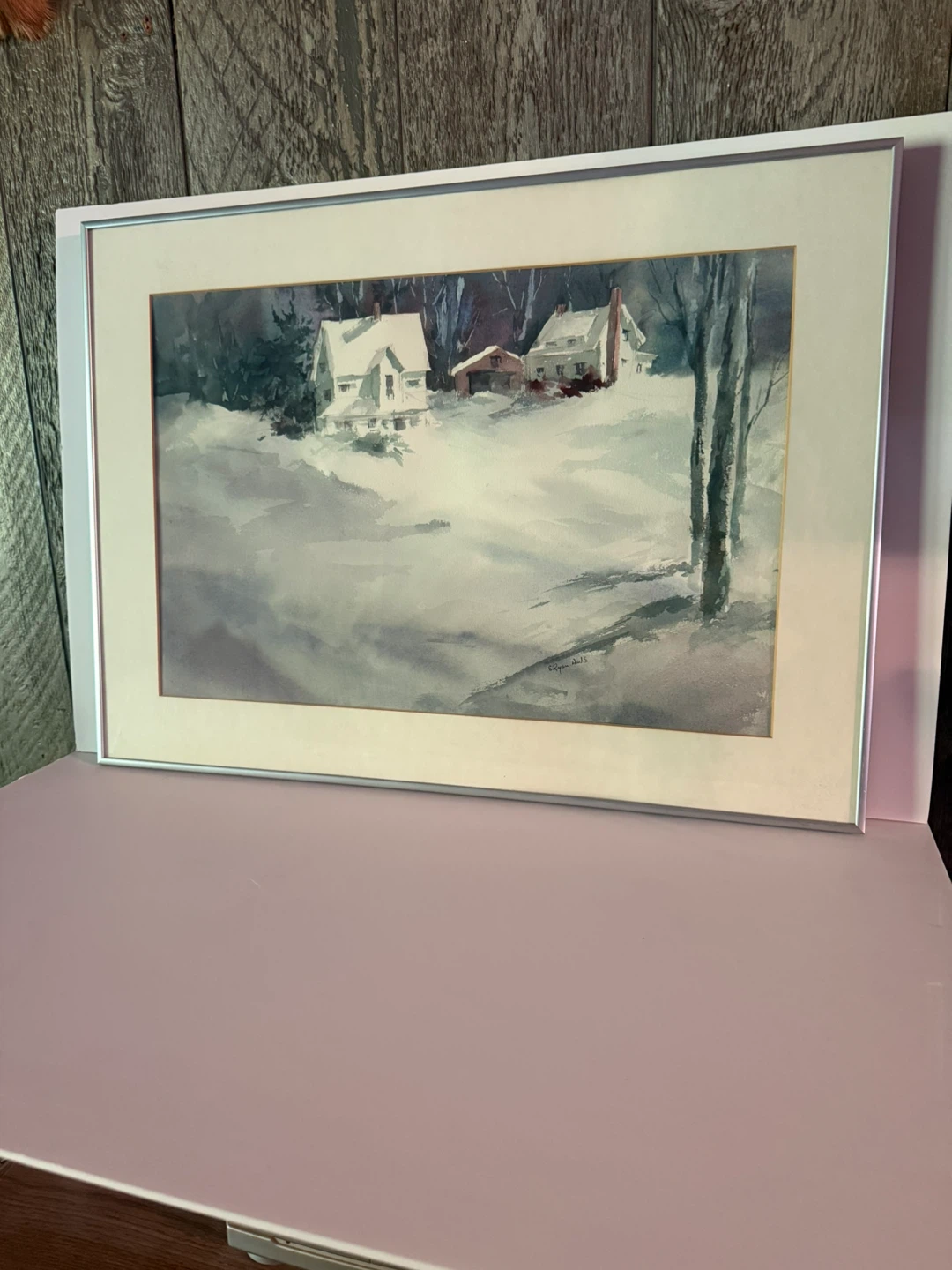 Watercolor painting signed