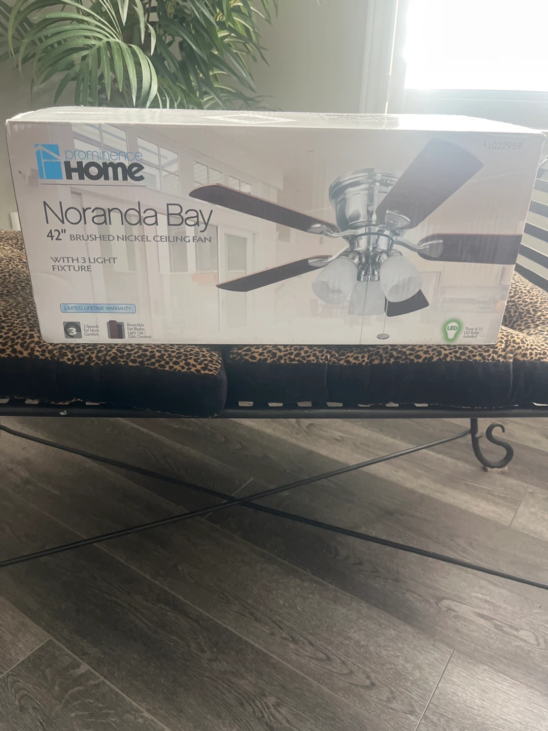 Prominence Home Noranda Bay 42" Brushed Nickel Ceiling Fan