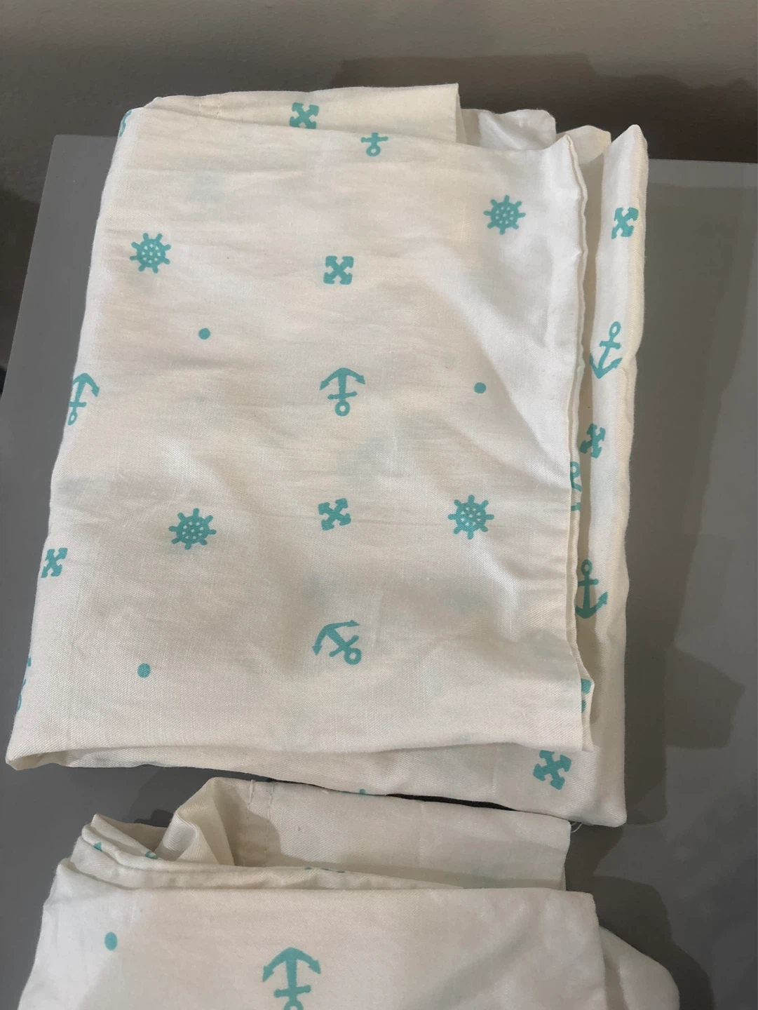 White Nautical Anchor & Ship queen Bed Sheet Set - photo 3