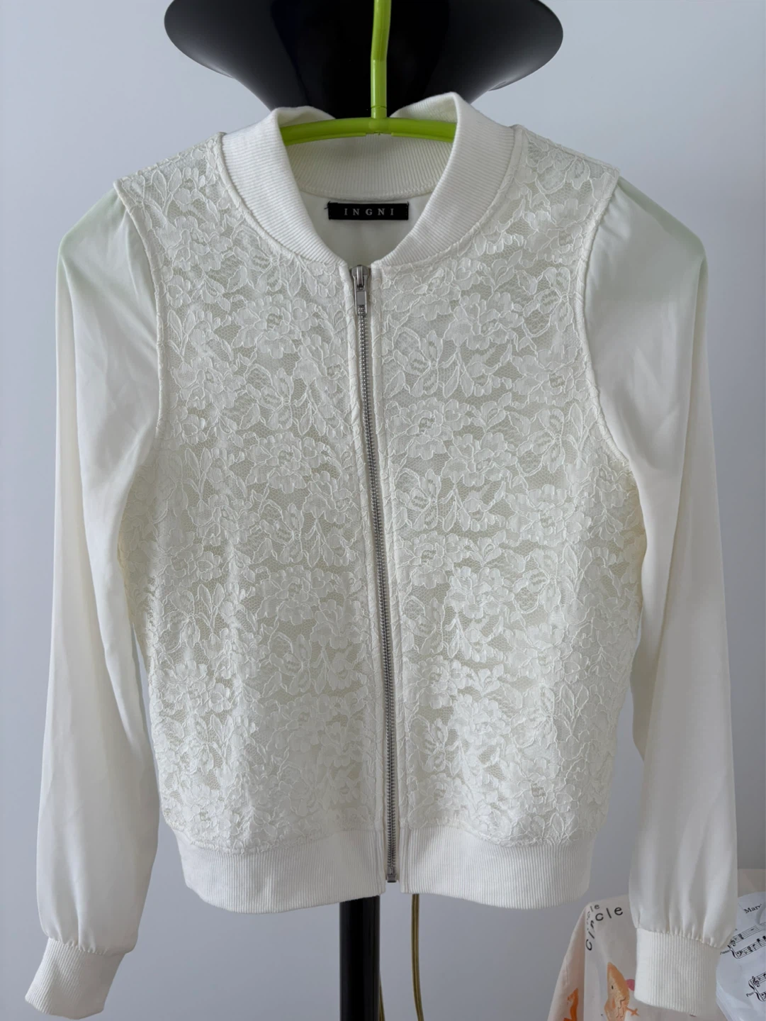 Japanese brand INGNI White Lace Bomber Jacket